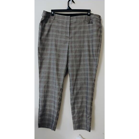Lane Bryant Size 24 Pink And Gray Checkered Dress Pants. Plus Size. Elastic Wst. - Picture 14 of 16